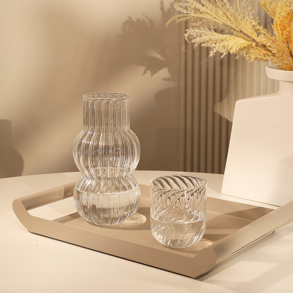Infine Water Jug with Tumbler - Clear