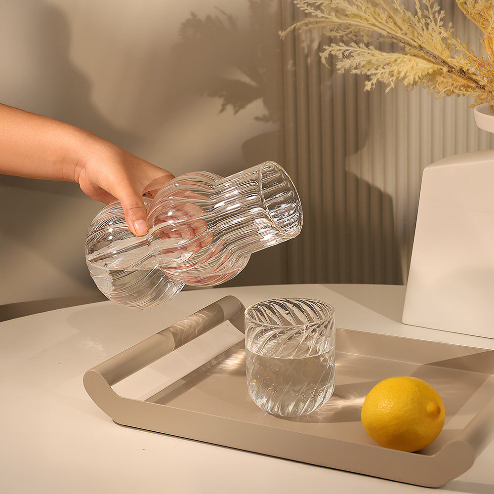 Infine Water Jug with Tumbler - Clear