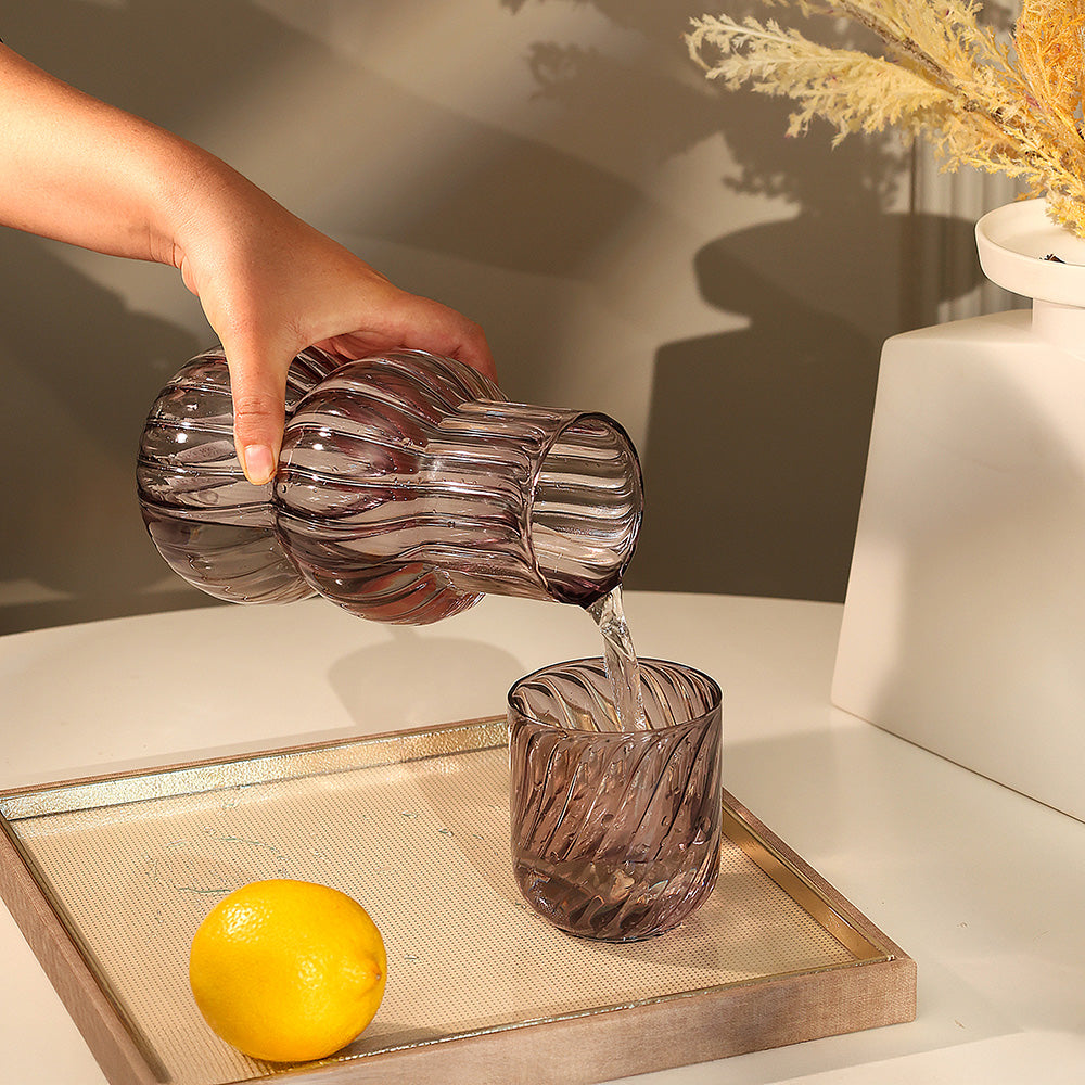 Infine Water Jug with Tumbler - Smoke