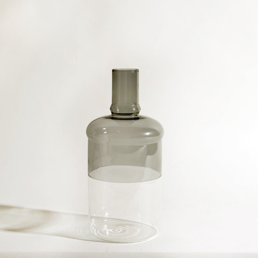 Laguna Bottle Vase Medium - Clear Smoke