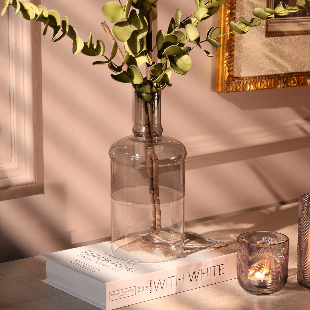 Laguna Bottle Vase Medium - Clear Smoke
