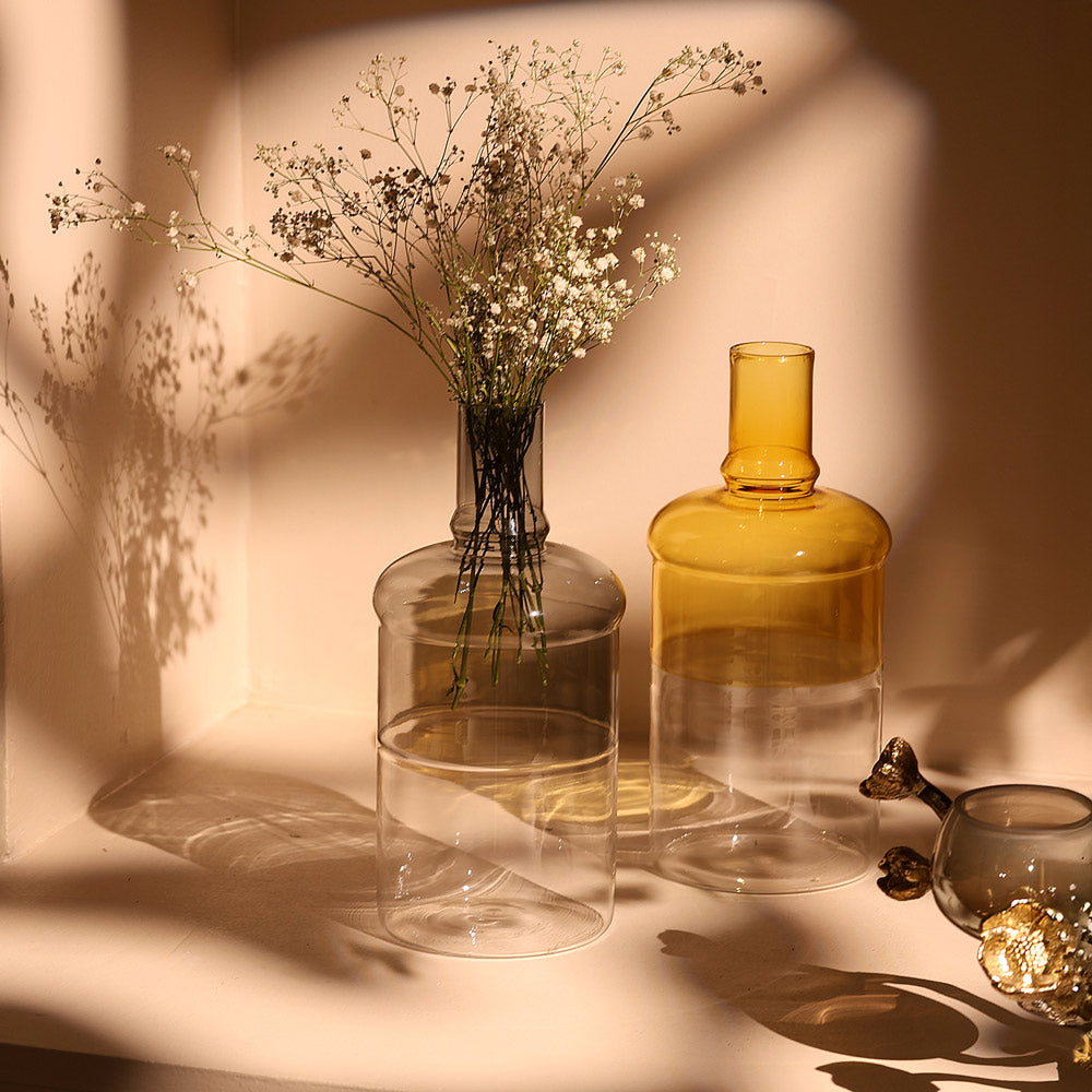Laguna Bottle Vase Medium - Clear Smoke