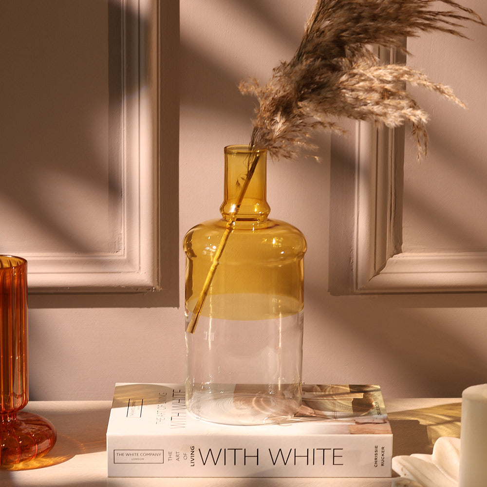 Laguna Bottle Vase Medium - Clear Yellow