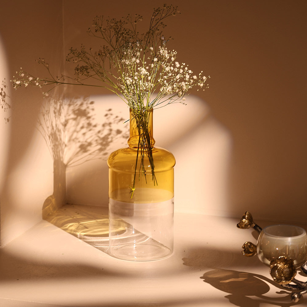 Laguna Bottle Vase Medium - Clear Yellow