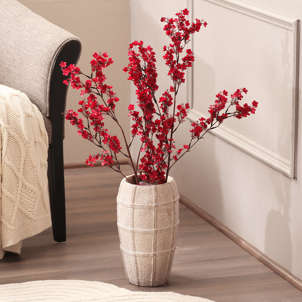 Peach Blossoms Faux Stem - Crimson