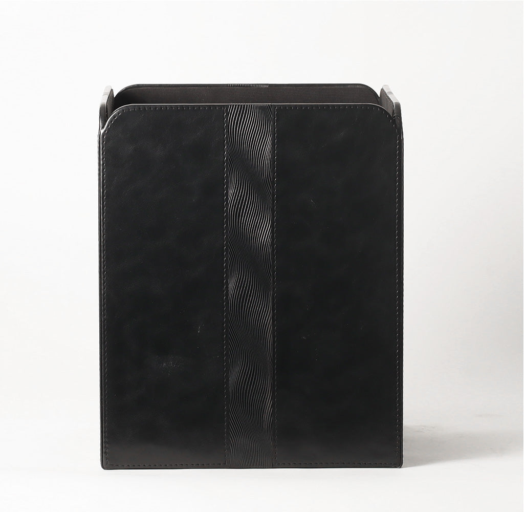 Wave Square Waste Bin - Black