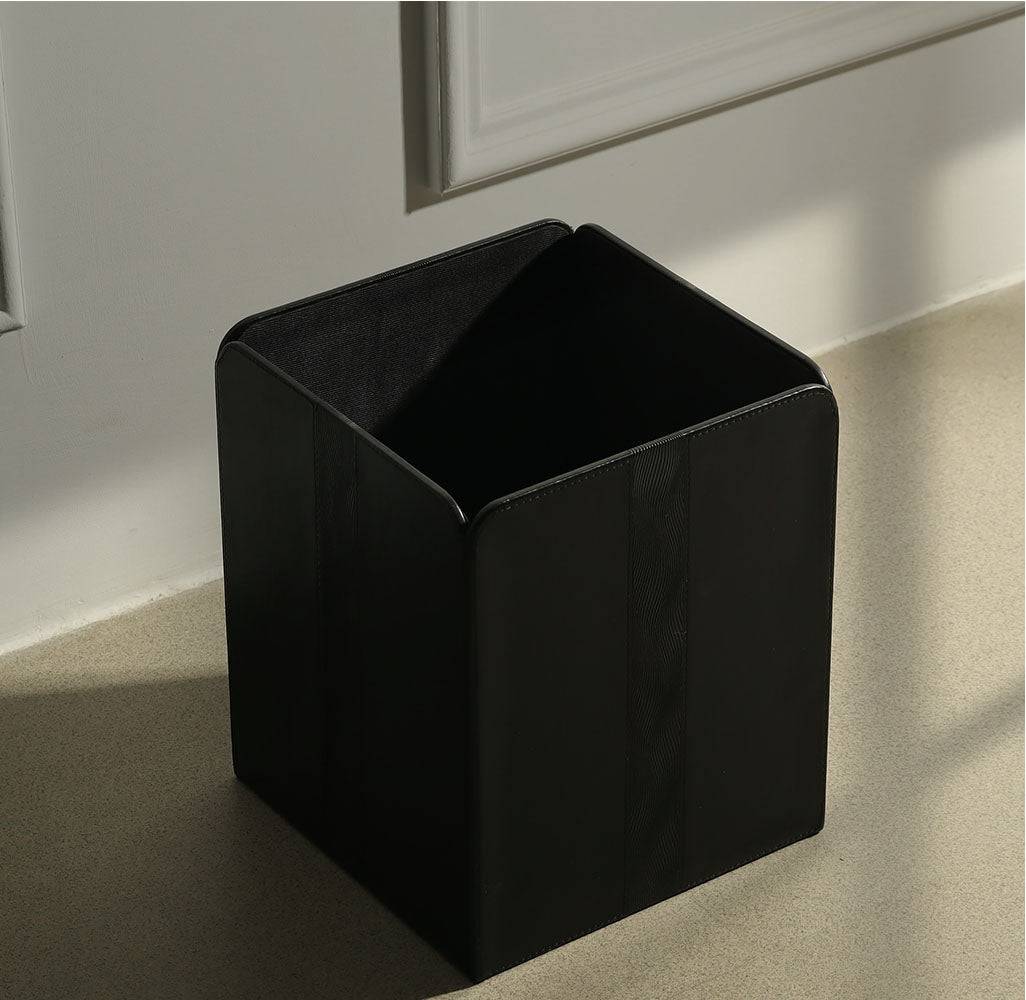 Wave Square Waste Bin - Black