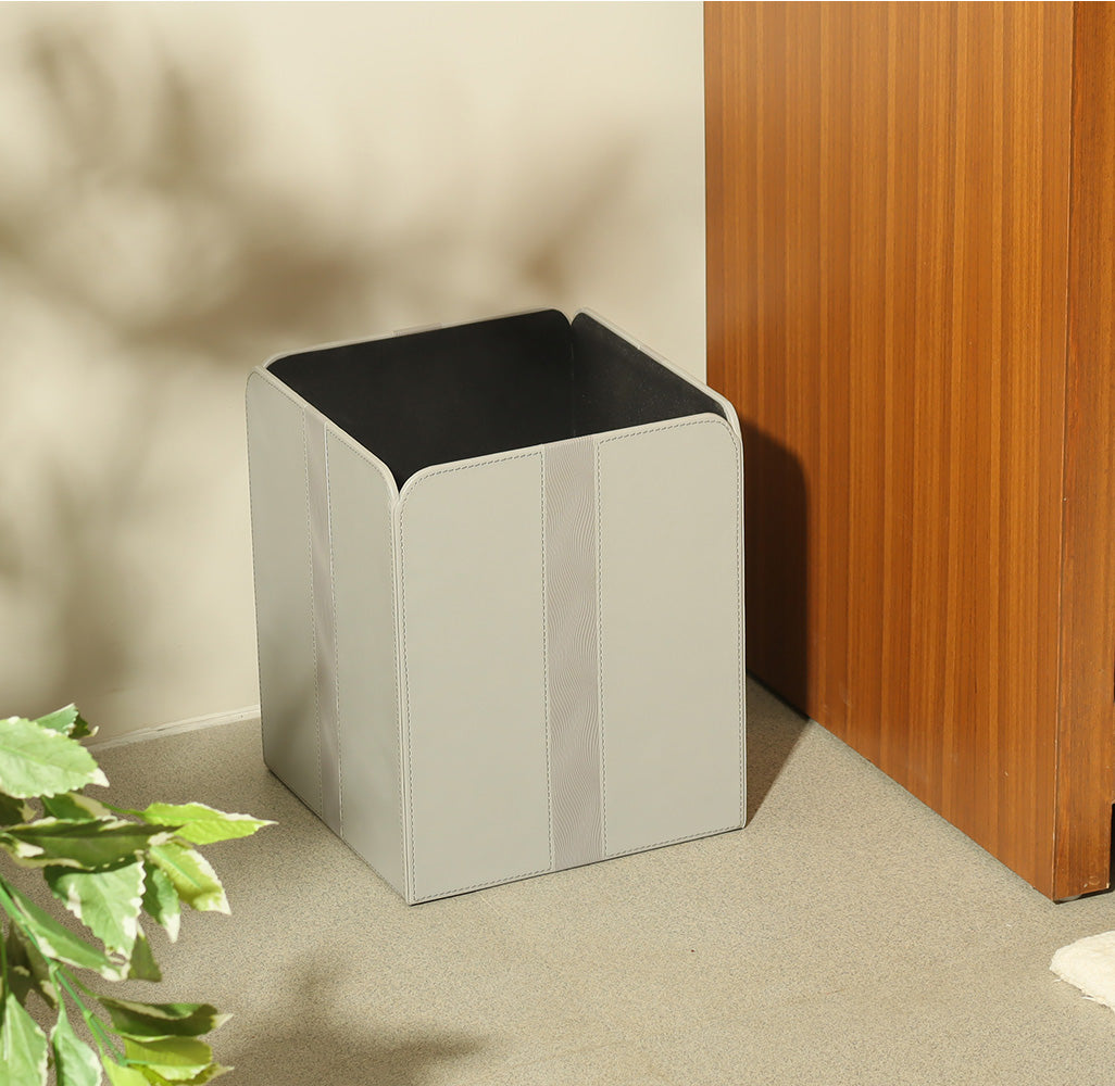 Wave Square Waste Bin - Grey