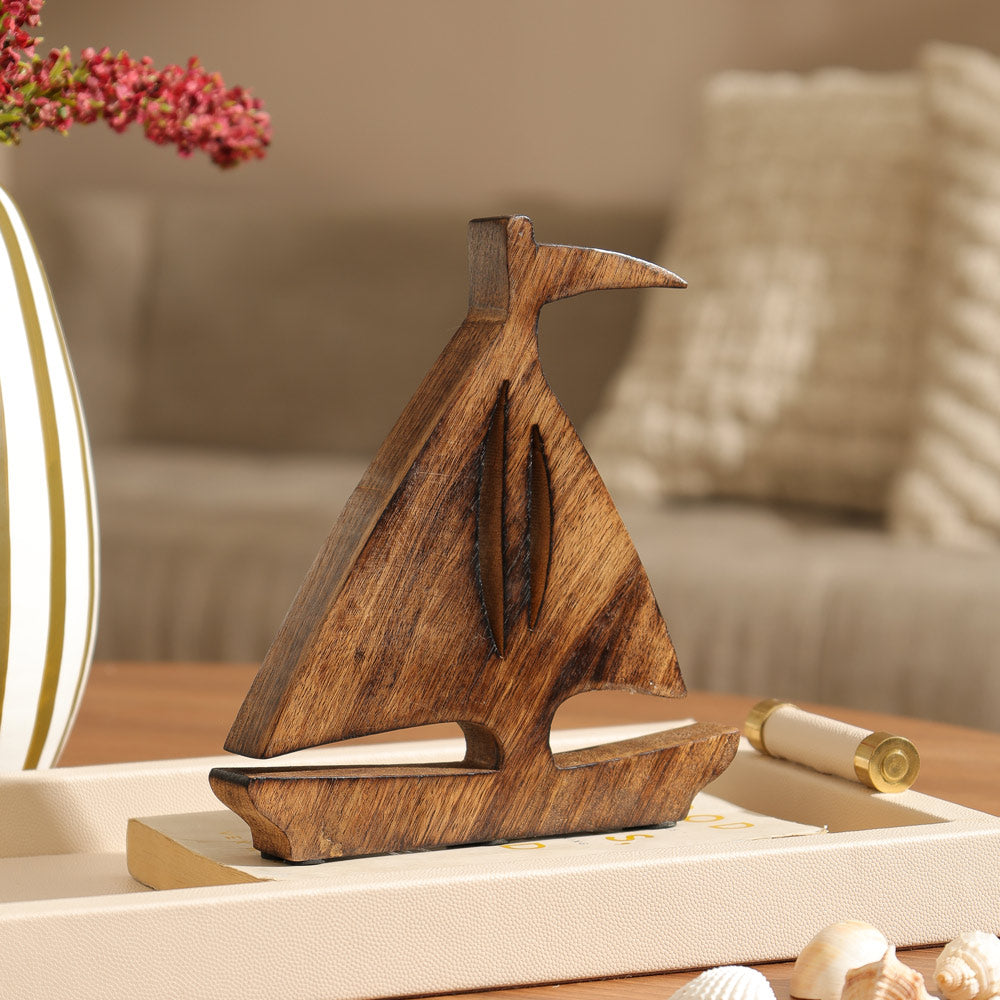 Barco Mango Wood Sculpture Medium - Natural