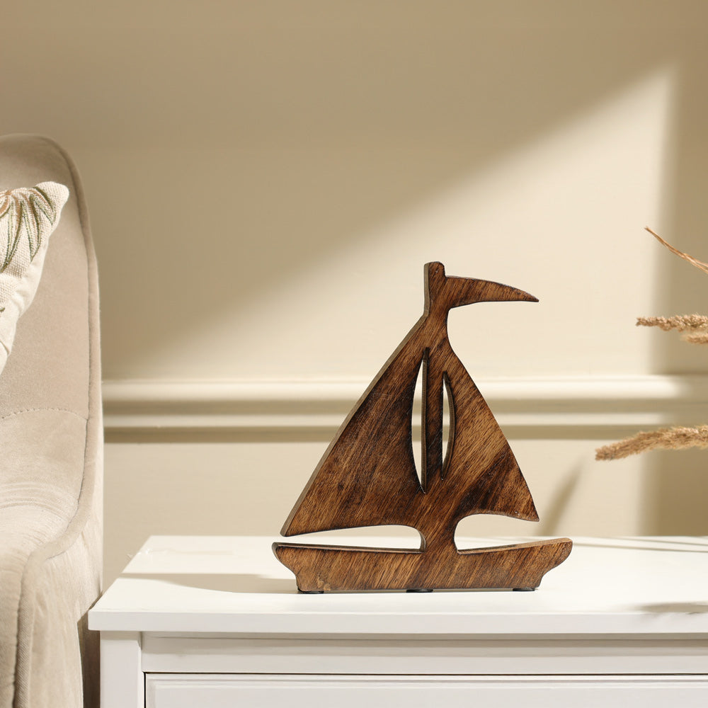 Barco Mango Wood Sculpture Medium - Natural