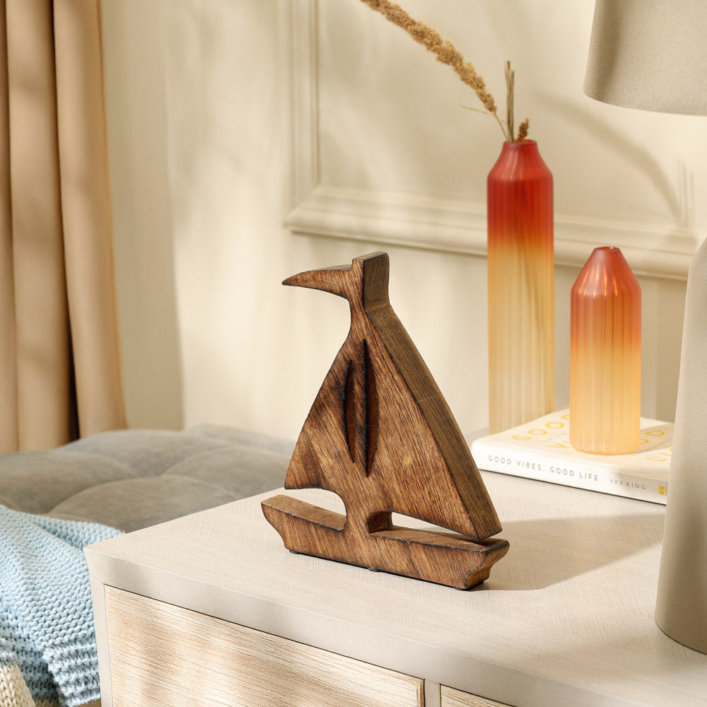 Barco Mango Wood Sculpture Small - Natural