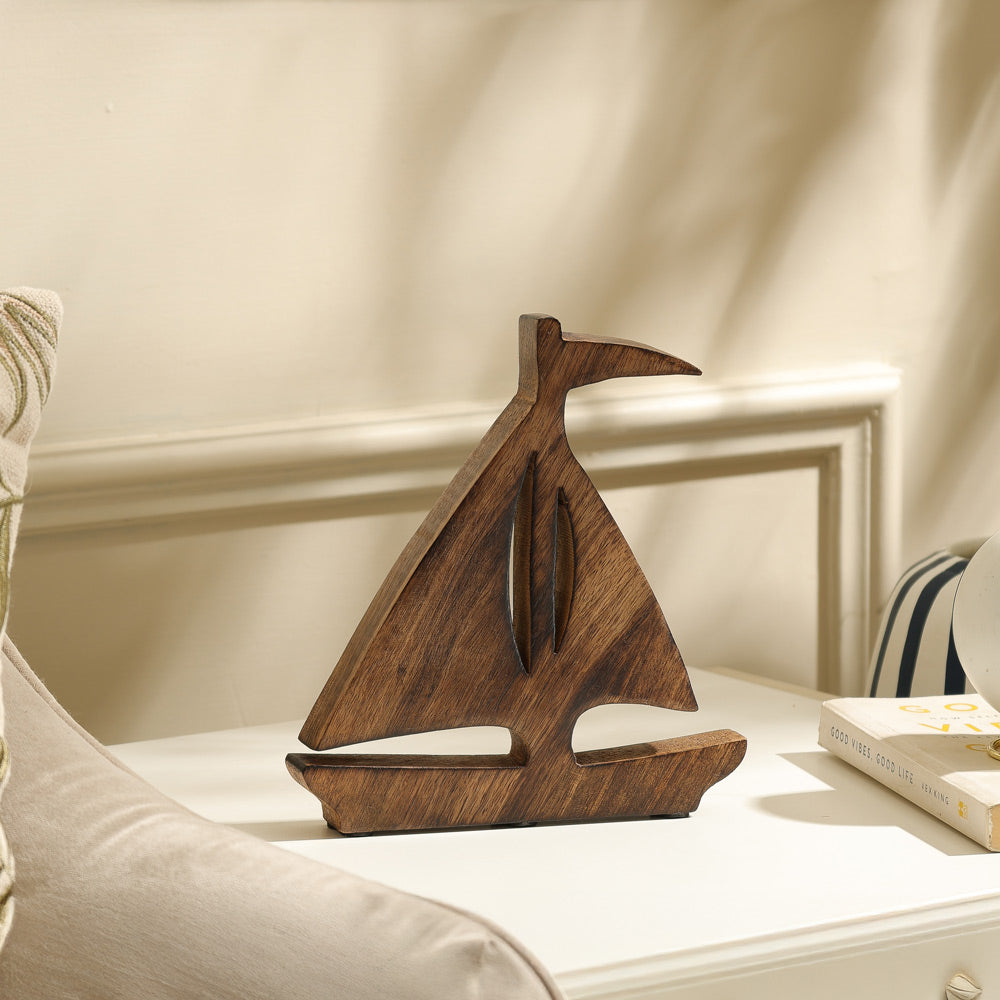 Barco Mango Wood Sculpture Small - Natural