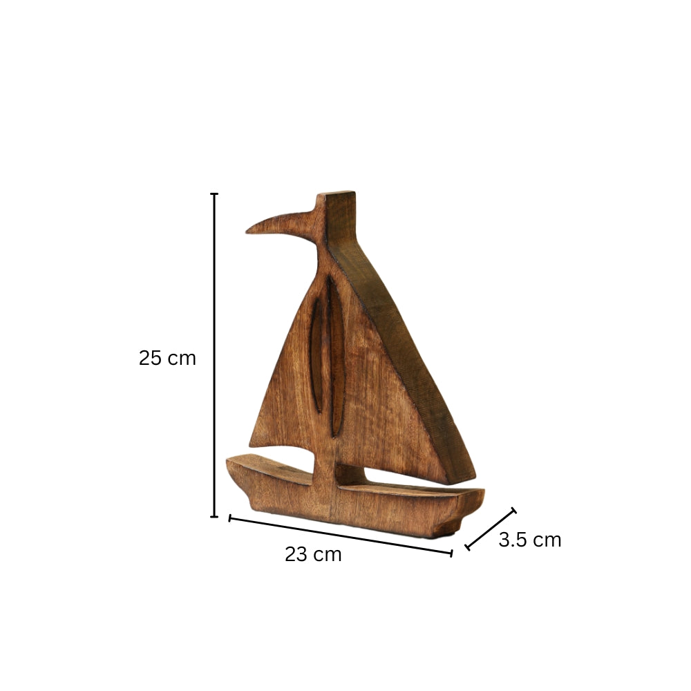 Barco Mango Wood Sculpture Medium - Natural
