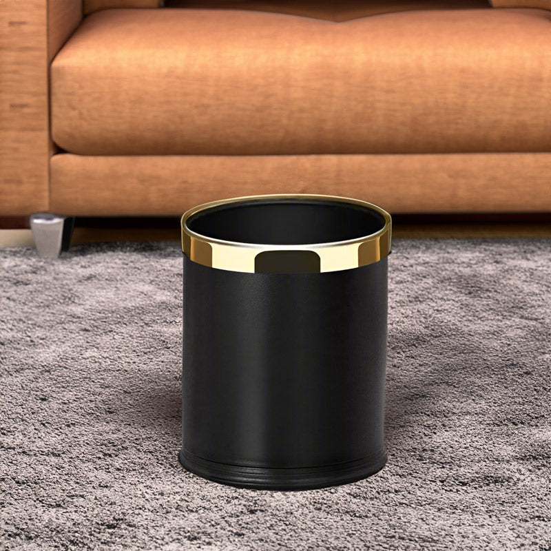 Bare Waste Bin - Black & Gold