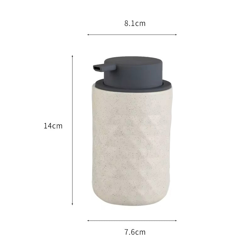 Barrel Soap Dispenser - Speckled White Grey