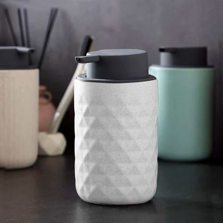 Barrel Soap Dispenser - Speckled White Grey