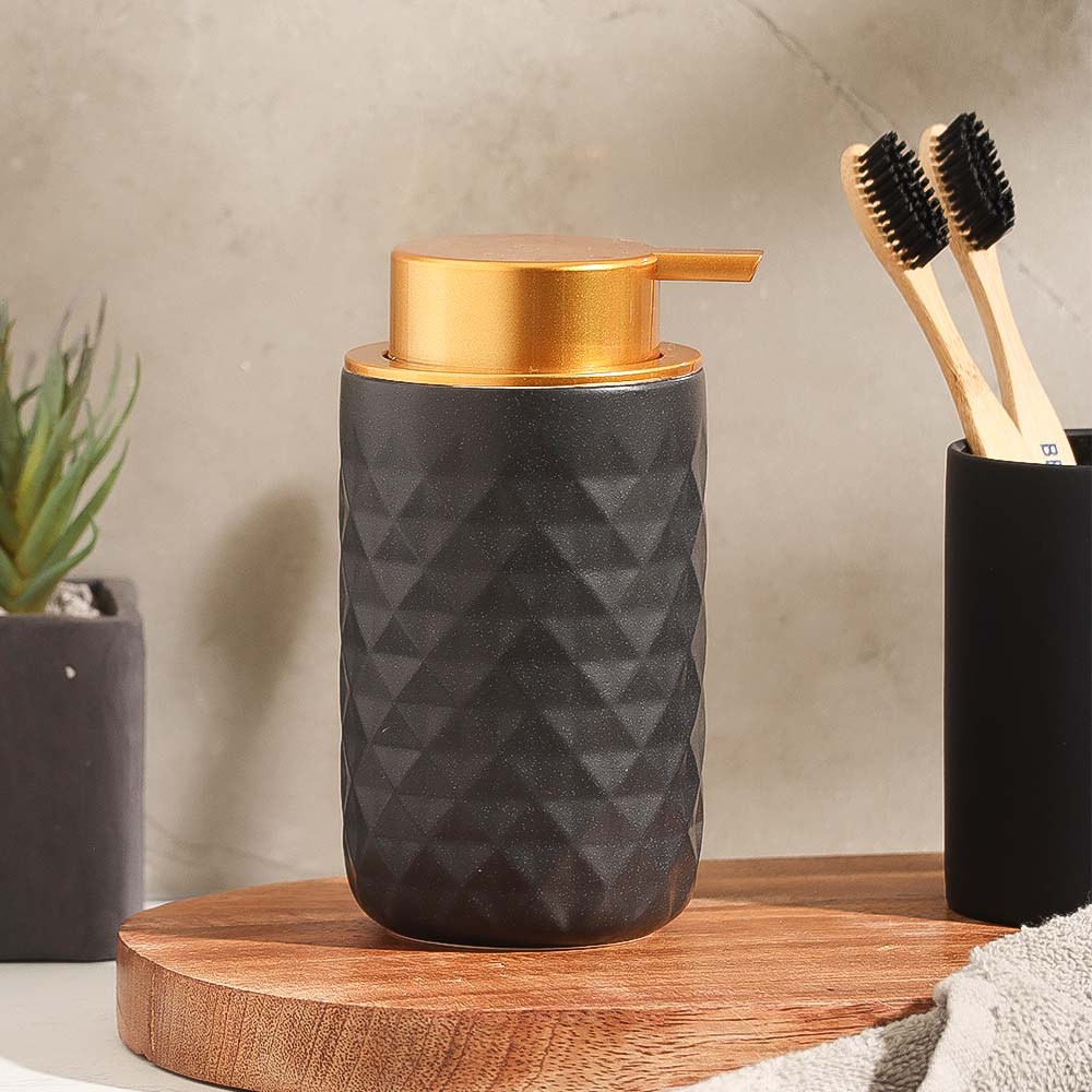 Barrel Soap Dispenser - Black Gold