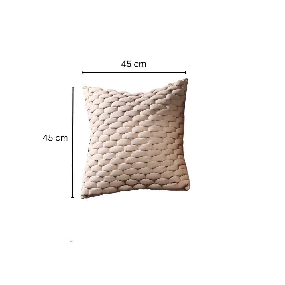 Basket Weave Cotton Cushion Cover 45x45cm - Sand