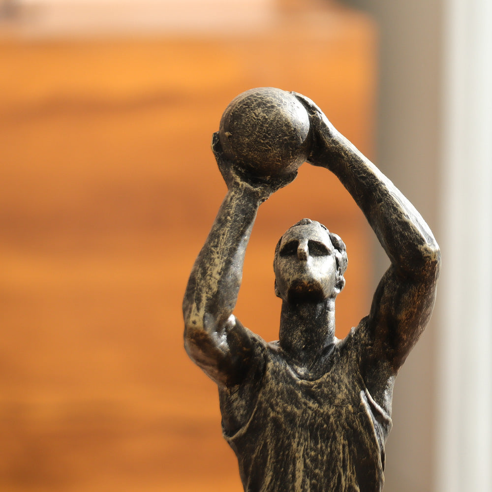 Basketball Player Sculpture Large - Charcoal Gold
