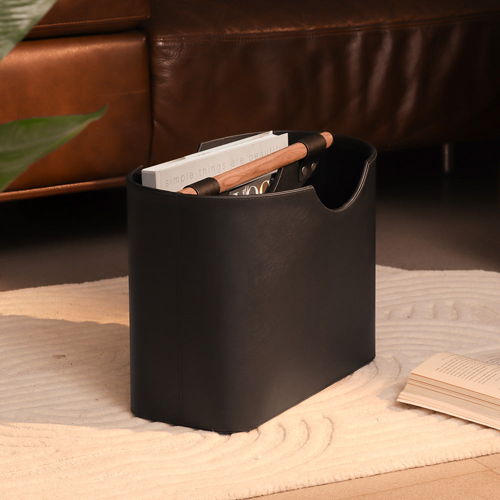 Beacon Magazine Holder with Handle - Black Natural