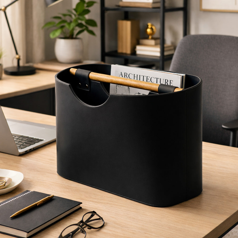 Beacon Magazine Holder with Handle - Black Natural