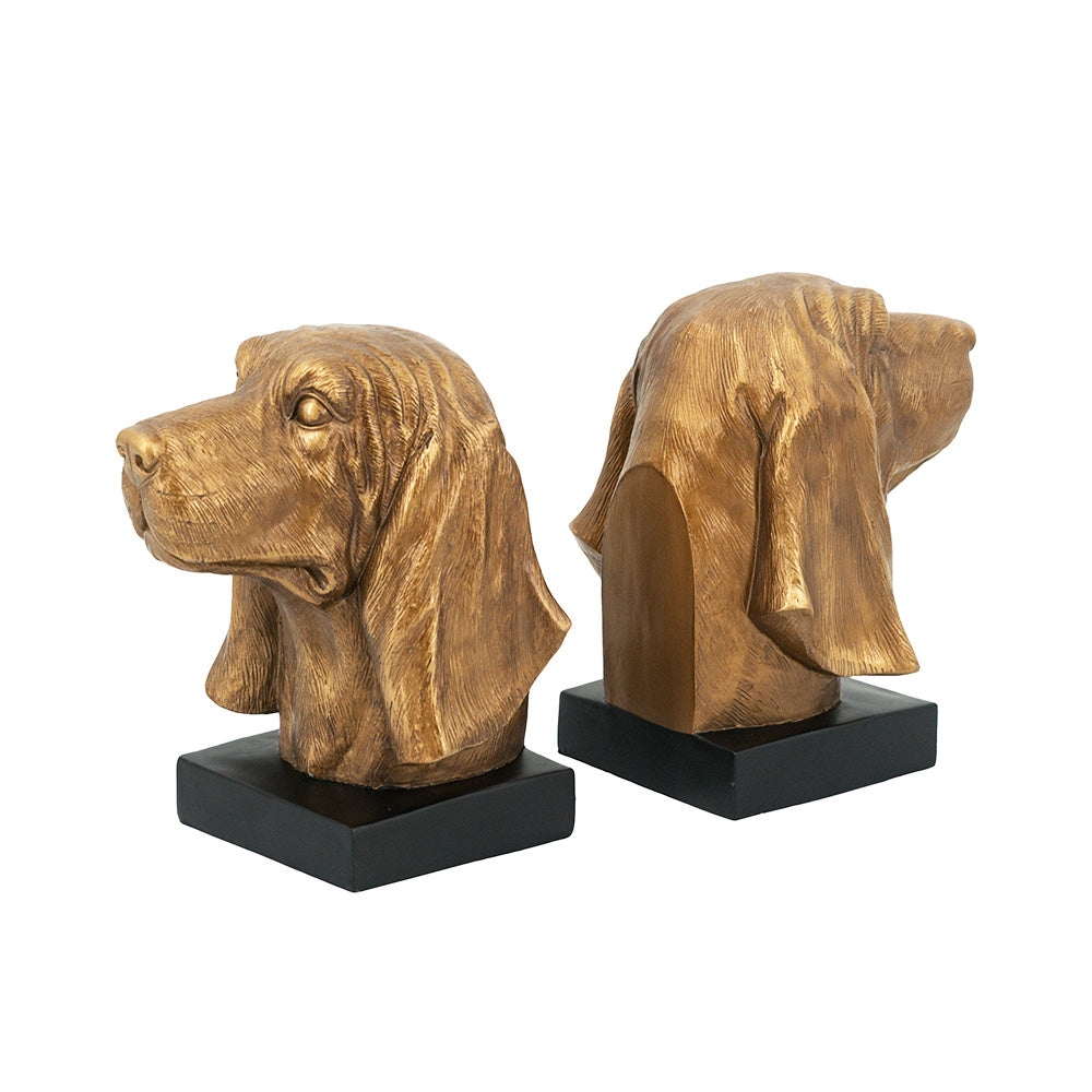 Beagle Bookends, Set of 2 - Bronze
