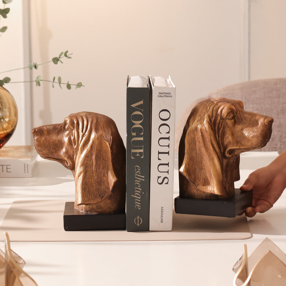 Beagle Bookends, Set of 2 - Bronze