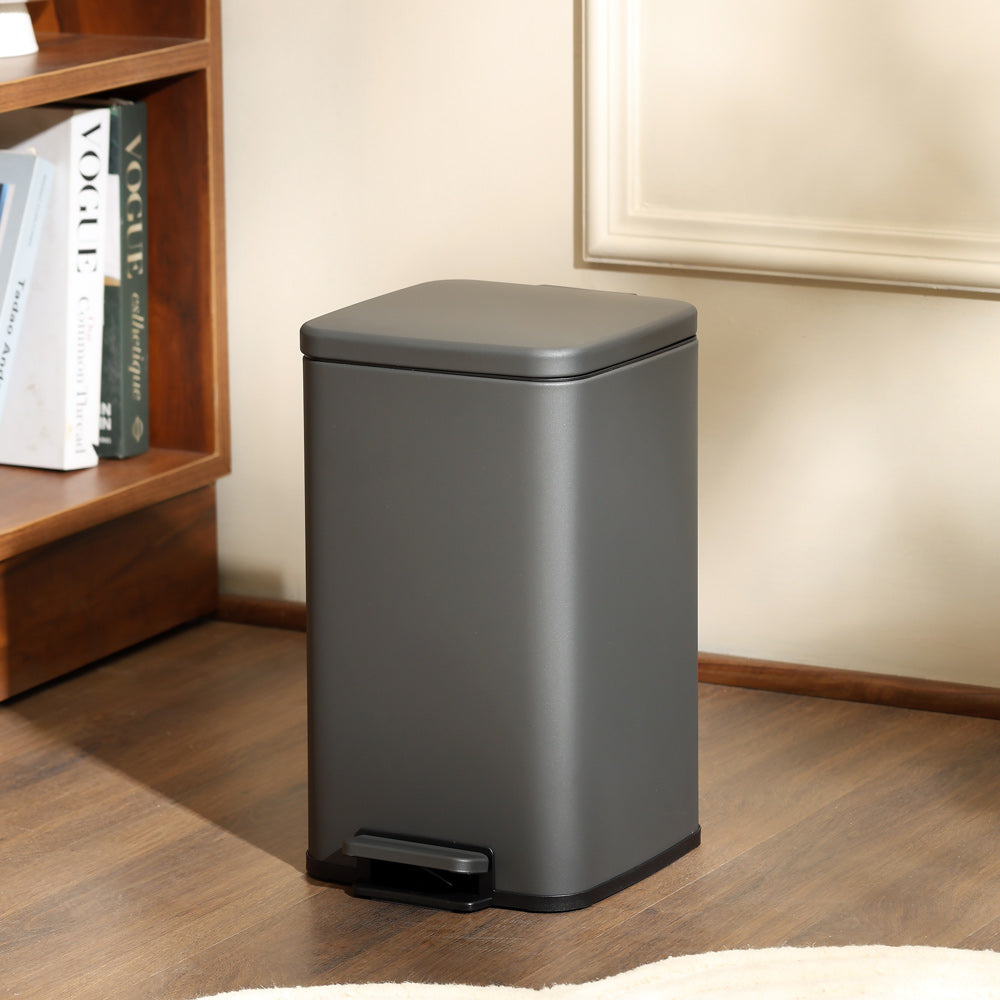 Beck Square Pedal Bin 8L - Dark Grey
