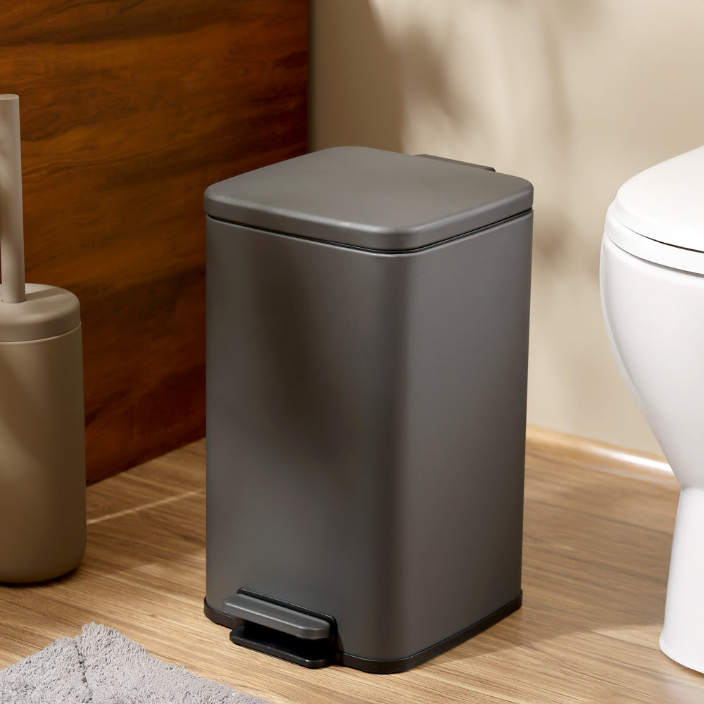 Beck Square Pedal Bin 8L - Dark Grey