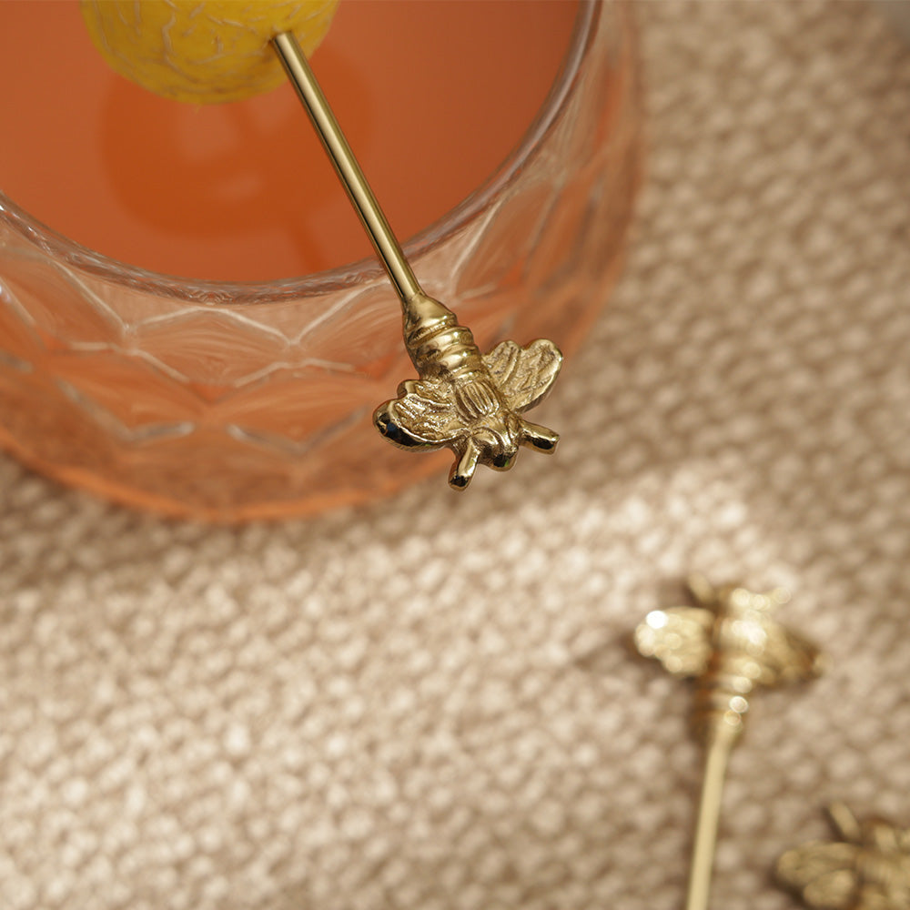 Beehive Metal Appetizer Picks, Set of 6 - Gold