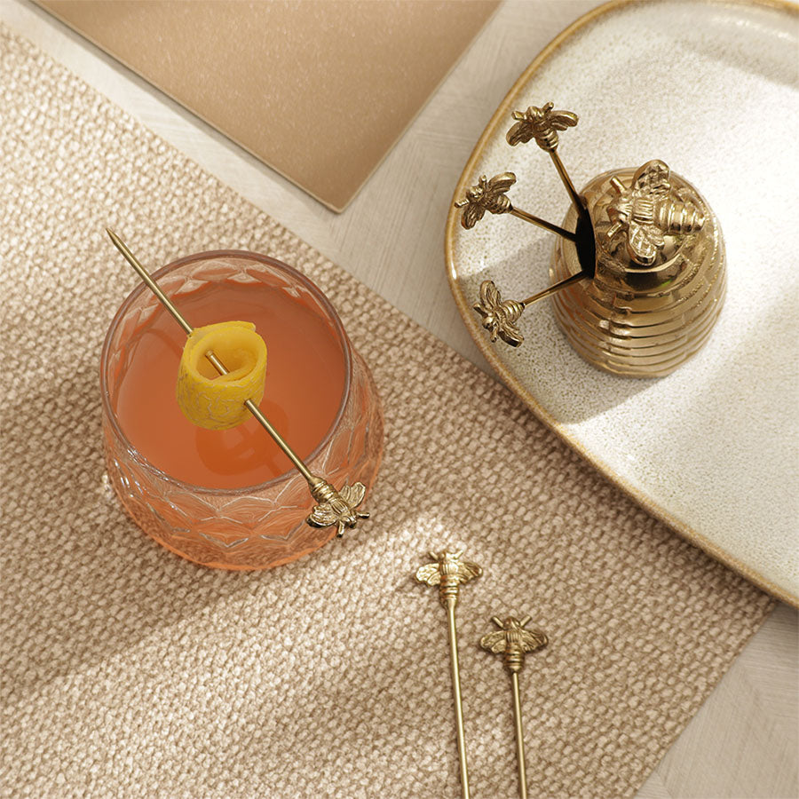 Beehive Metal Appetizer Picks, Set of 6 - Gold