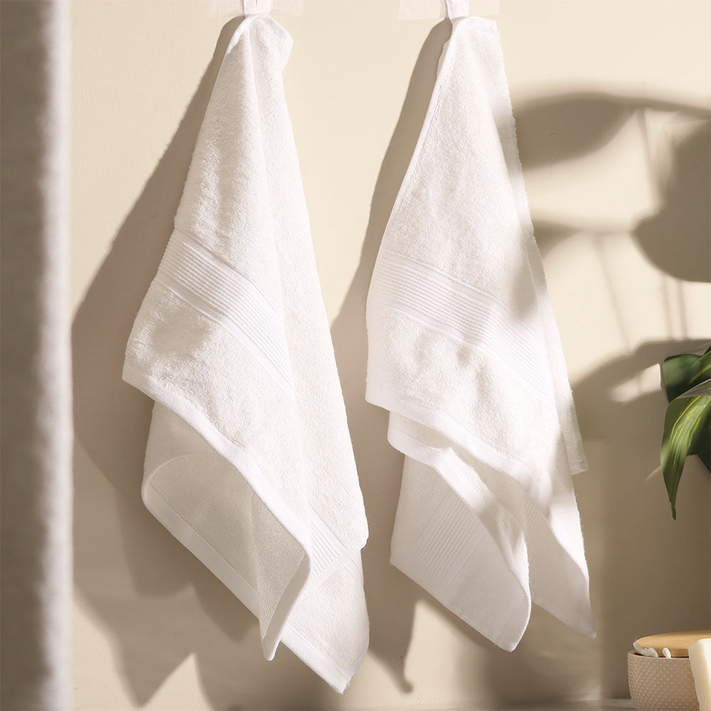 Belize Bamboo Hand Towels, Set of 2 - Ivory