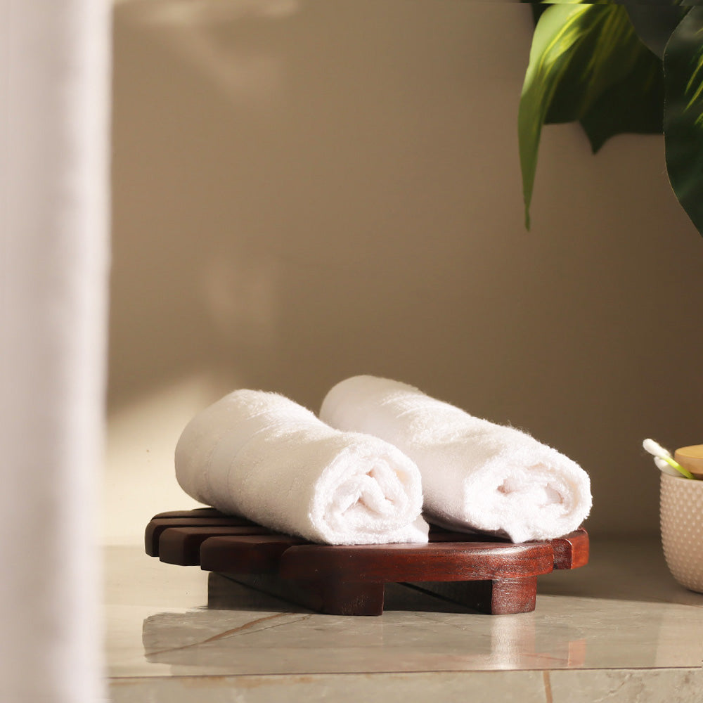 Belize Bamboo Face Towels, Set of 2 - Ivory