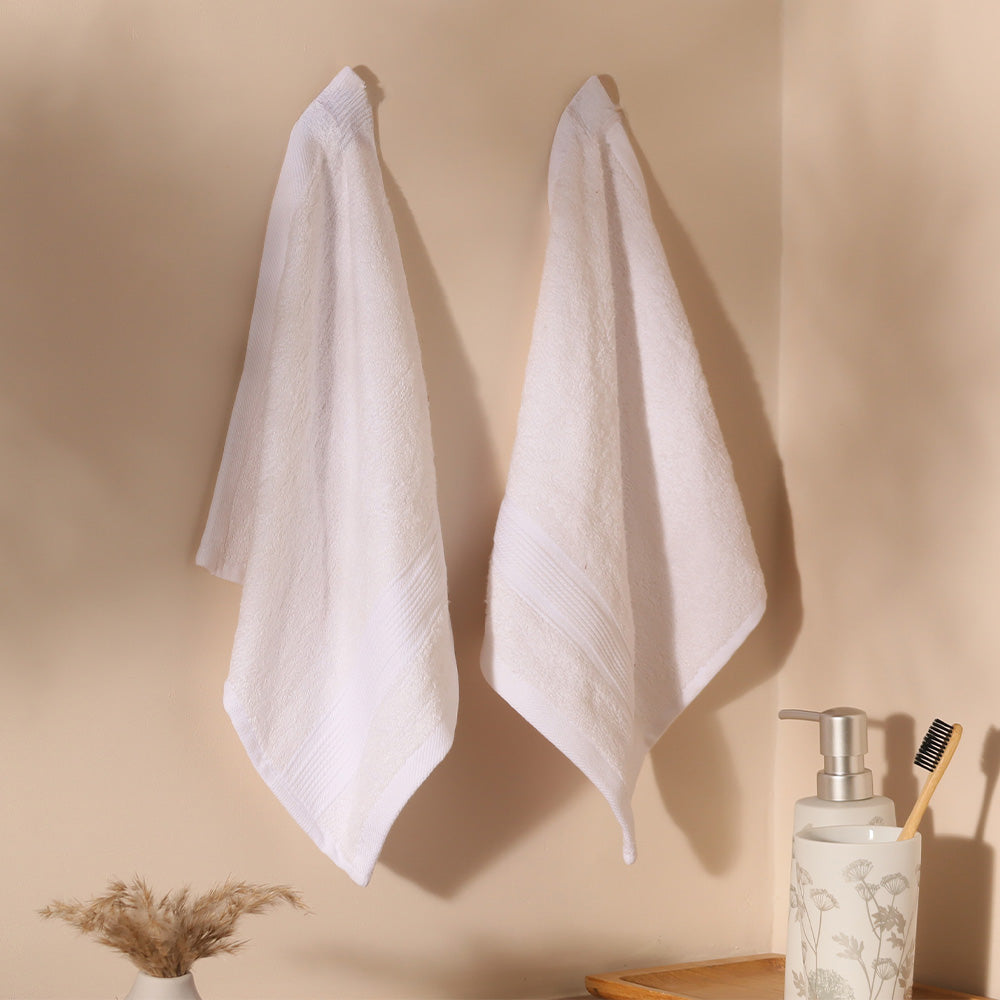 Belize Bamboo Face Towels, Set of 2 - Ivory