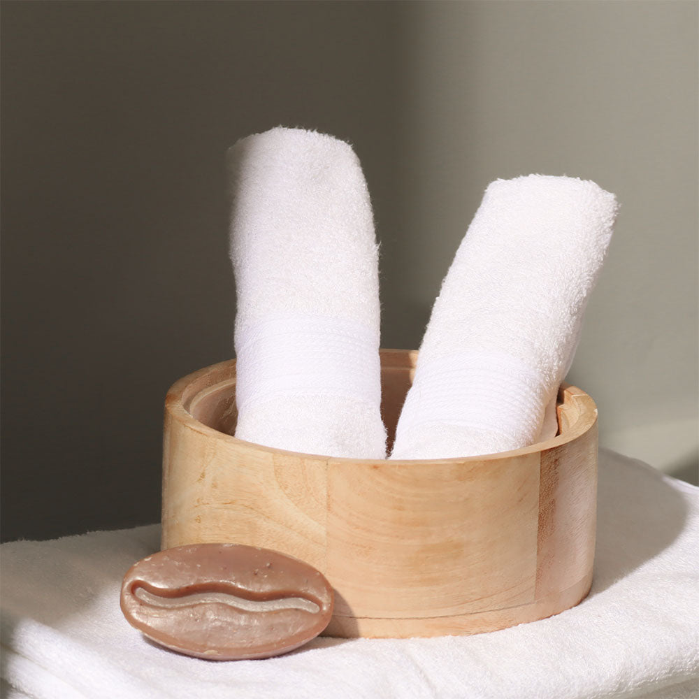 Belize Bamboo Hand Towels, Set of 2 - Ivory