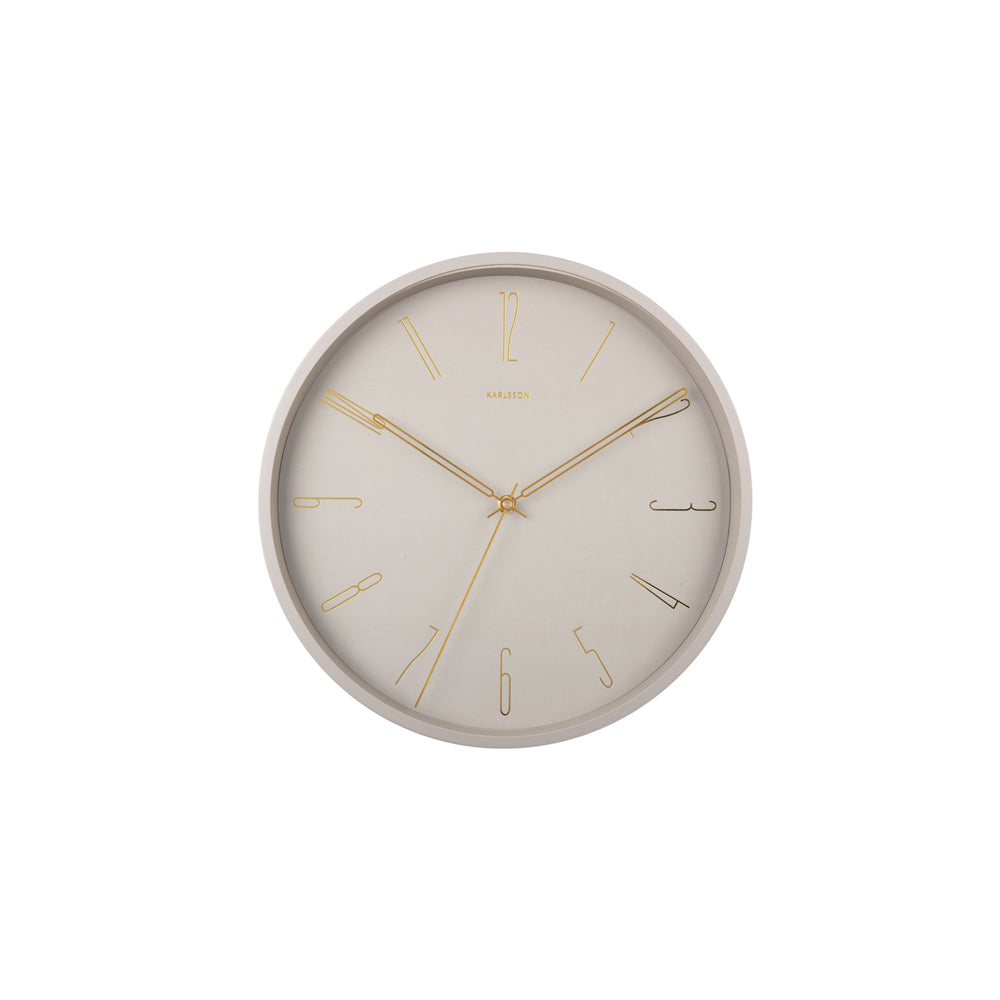 Belle Numbers Wall Clock 35cm - Warm Grey