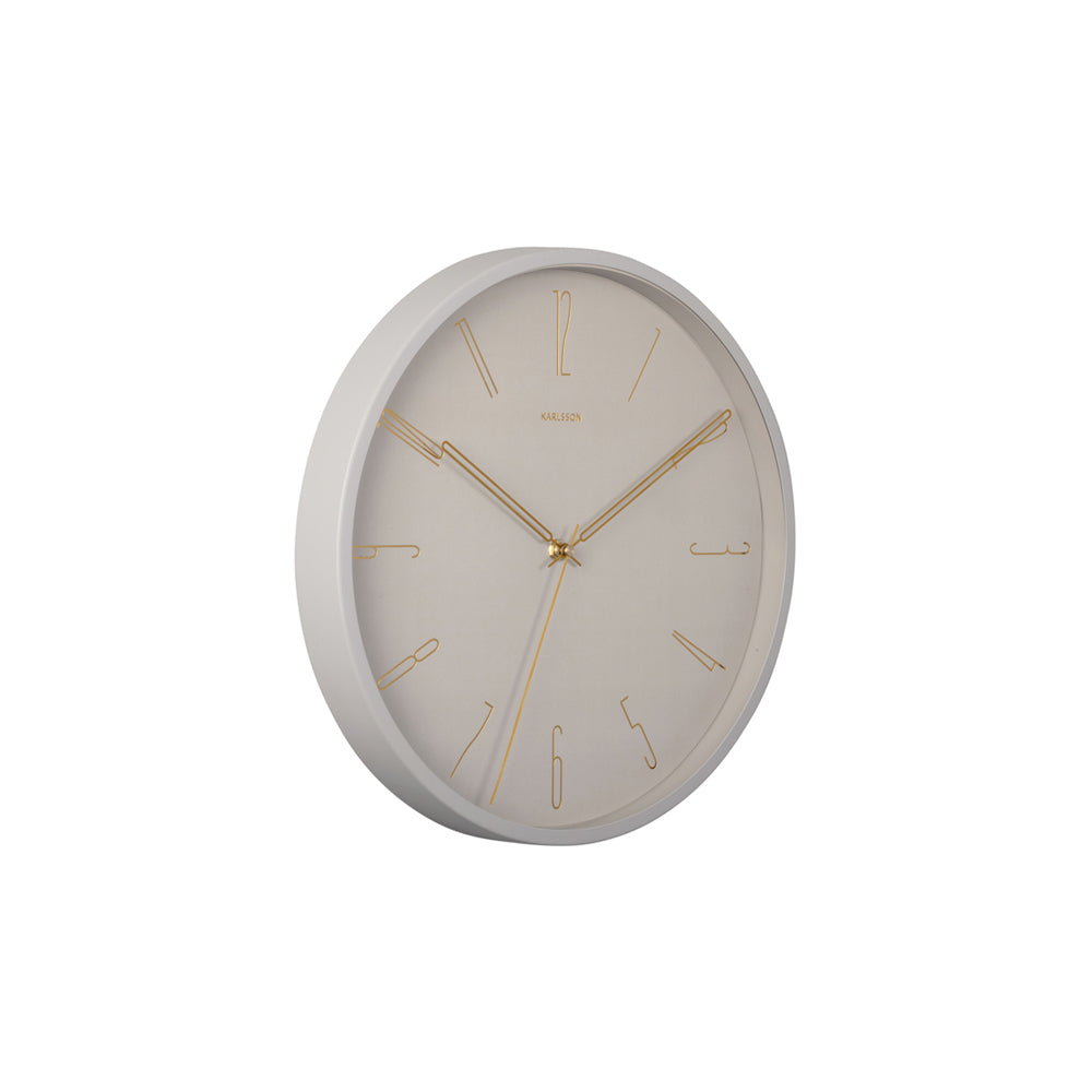 Belle Numbers Wall Clock 35cm - Warm Grey