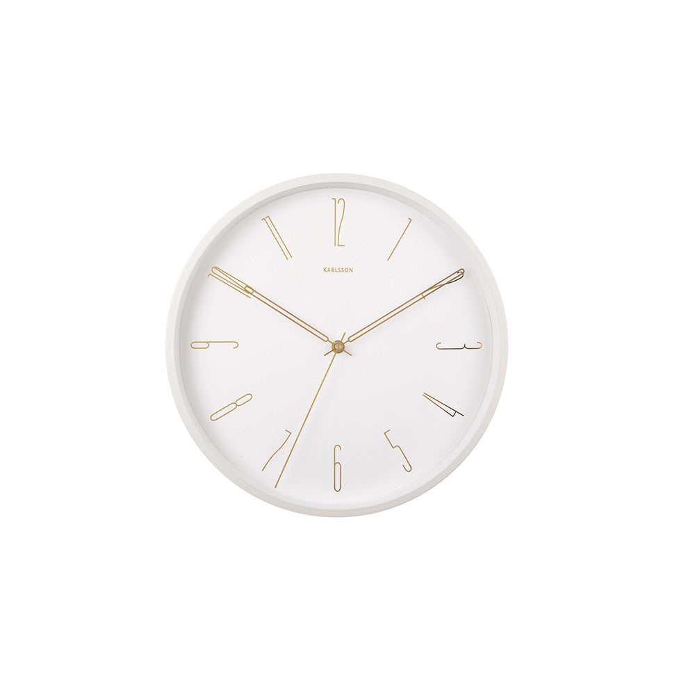 Belle Numbers Wall Clock 35cm - White