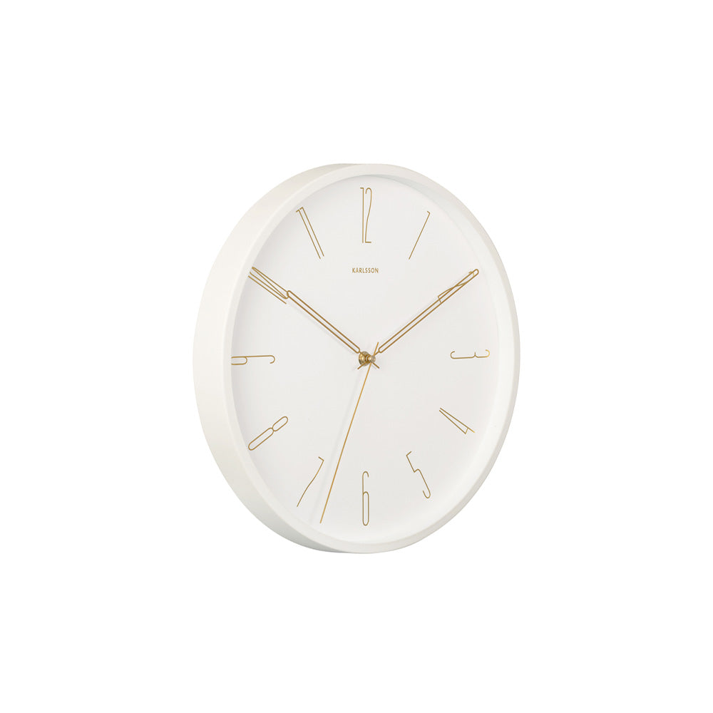 Belle Numbers Wall Clock 35cm - White