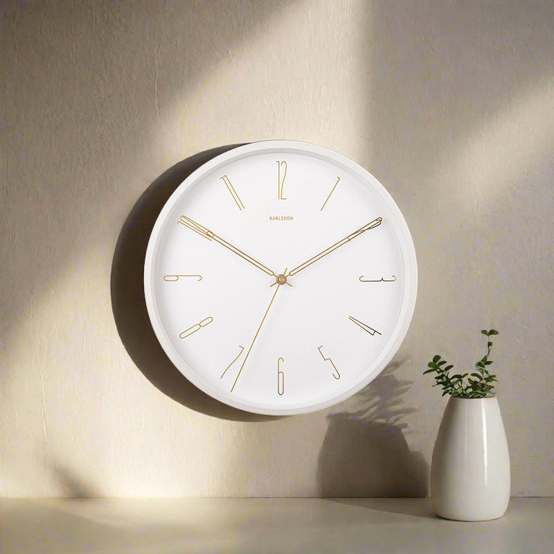 Belle Numbers Wall Clock 35cm - White