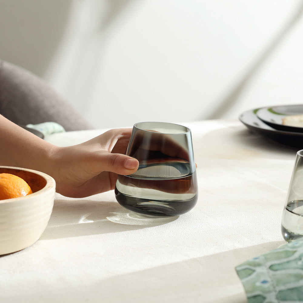 Belo Short Tumblers 280ml, Set of 4 - Smoke Grey