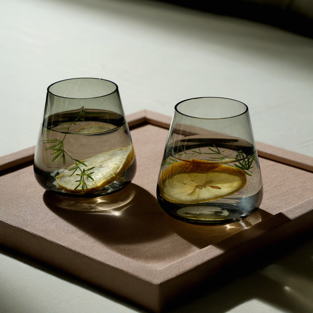 Belo Short Tumblers 280ml, Set of 4 - Smoke Grey