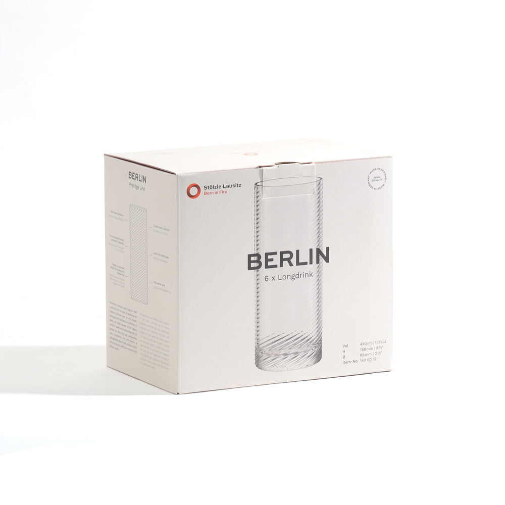 Berlin Long Drink Glasses 490ml, Set of 6