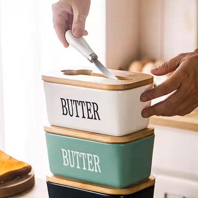 Culina Butter Dish with Spreader Large - White