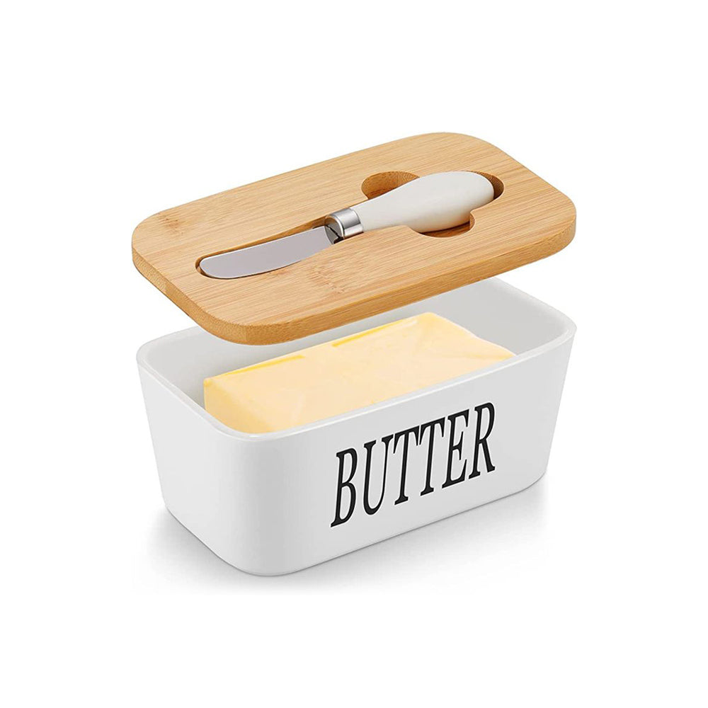 Culina Butter Dish with Spreader Large - White