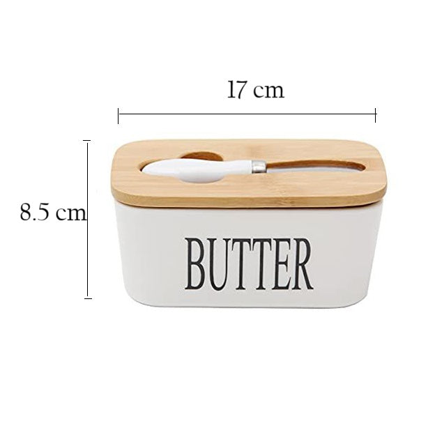 Culina Butter Dish with Spreader Large - White