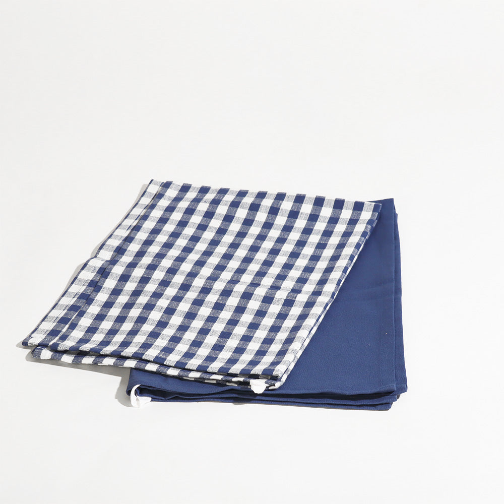 Hygge Cotton Kitchen Towels, Set of 2 - Checks & Blue