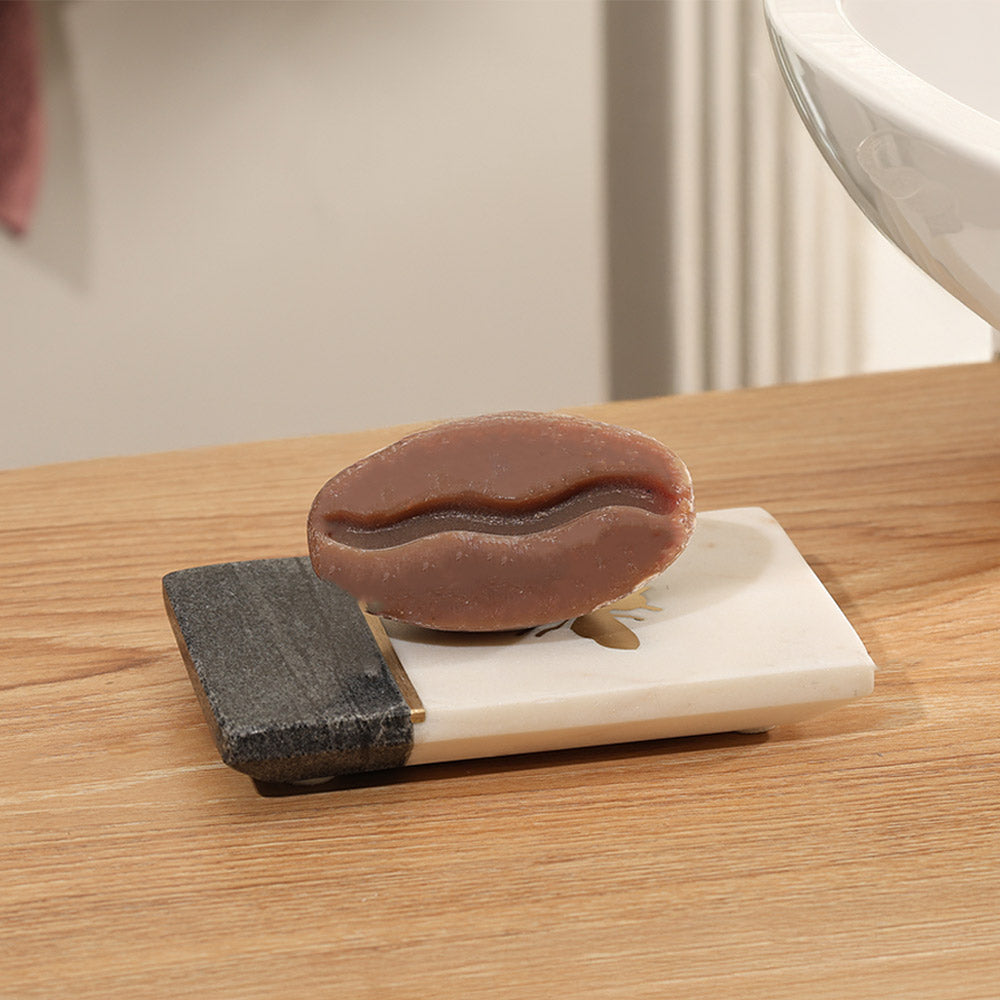 Bee Gold Inlay Marble Soap Dish - Monochrome