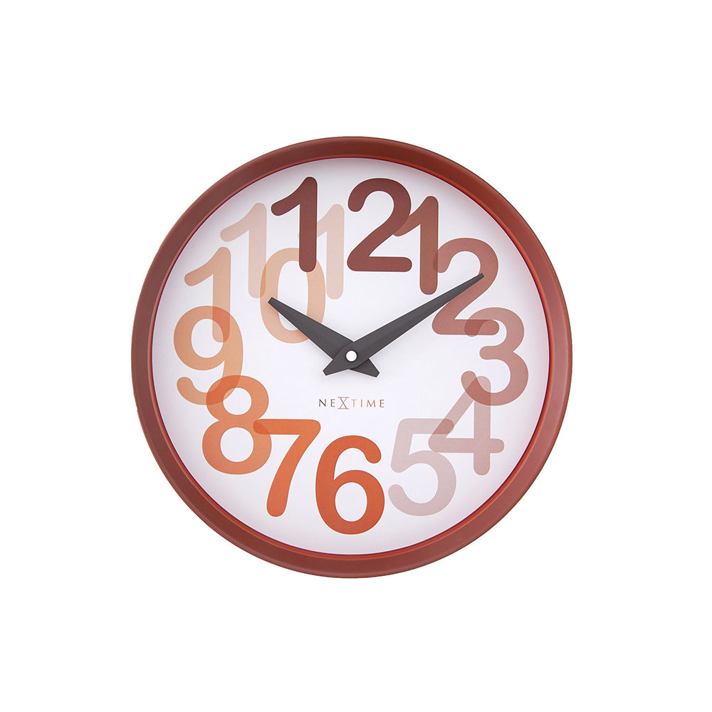 Big Number Wall Clock 30cm - Orange