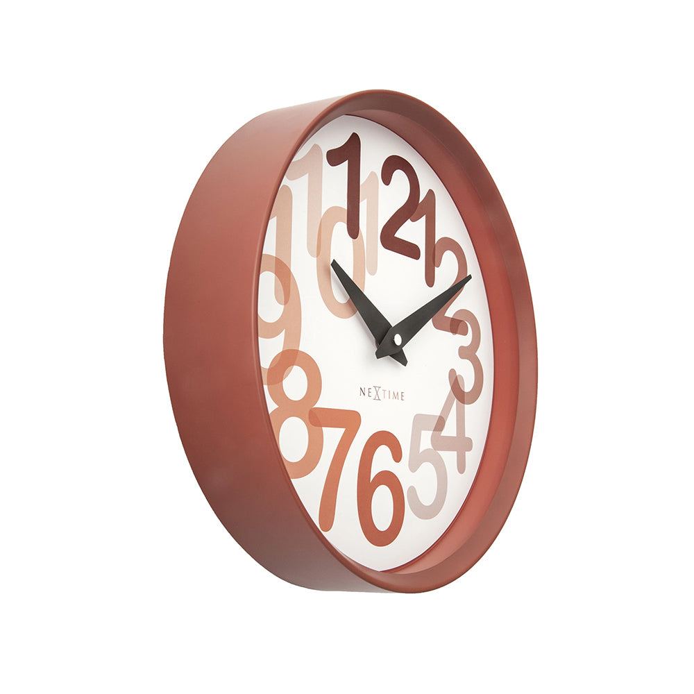 Big Number Wall Clock 30cm - Orange